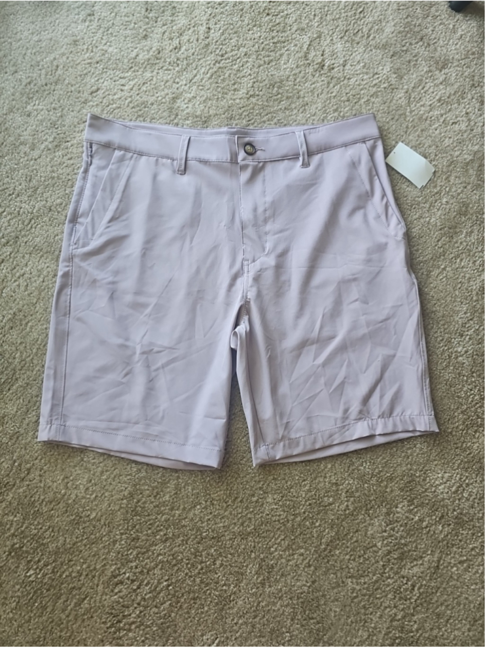UNIONBAY Men's UB Tech 9" Stretch Flat Front Classic Chino Shorts Size 36 Purple